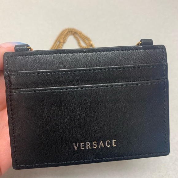 Sold ‼️‼️Versace Virtrus Nappa Leather Card Holder with Sling♥️ - Picture 8 of 17